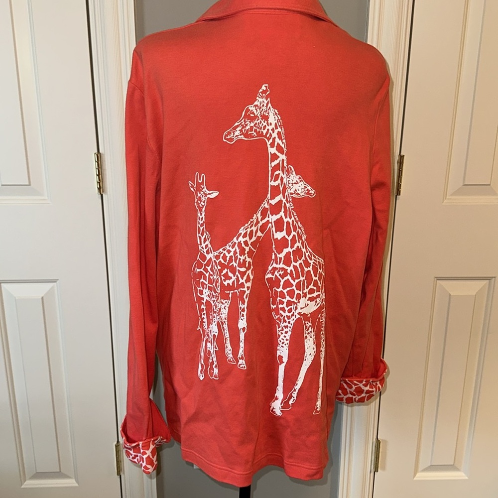 Diane Essentials Orange and White Giraffe lightweight Jacket 🦒🦒 size 1X